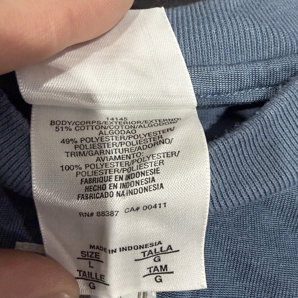 Vintage Adidas 90s T-Shirt Men L Blue Y2K Heavyweight Crewneck Mesh Soccer Logo - Picture 4 of 8